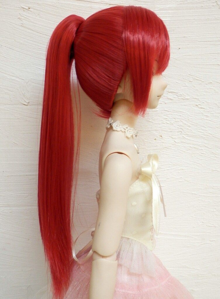 耐熱ドールウィッグ ひめかずら+ M-D-LE ポニーテール レッド 9
