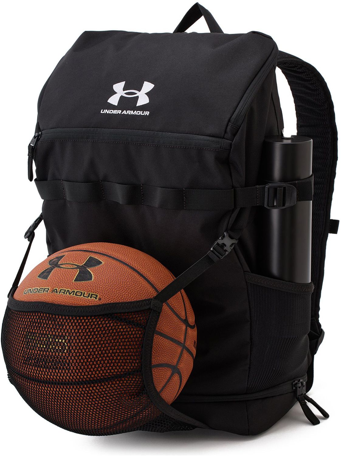 アンダーアーマー UNDER ARMOUR バスケット UAバスケットボール バックパック3 リュック デイパック バッグ メンズ レディース ボールバッグ バスケ 撥水 ドライ PC収納 部活 トレーニング 通学 1384720 001 BLACK