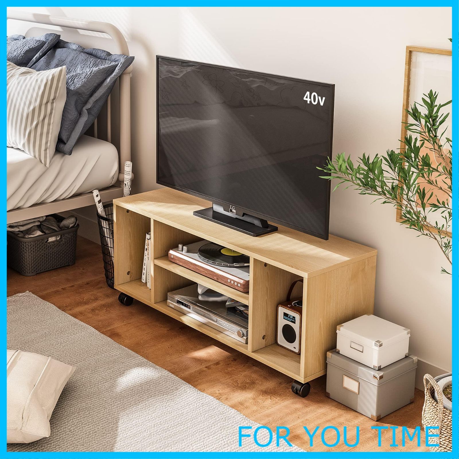 ローボード オープン収納 移動簡単 40インチ対応 キャスター付 40インチ対応 ローボード キャスター付 移動簡単 オープン収納 40