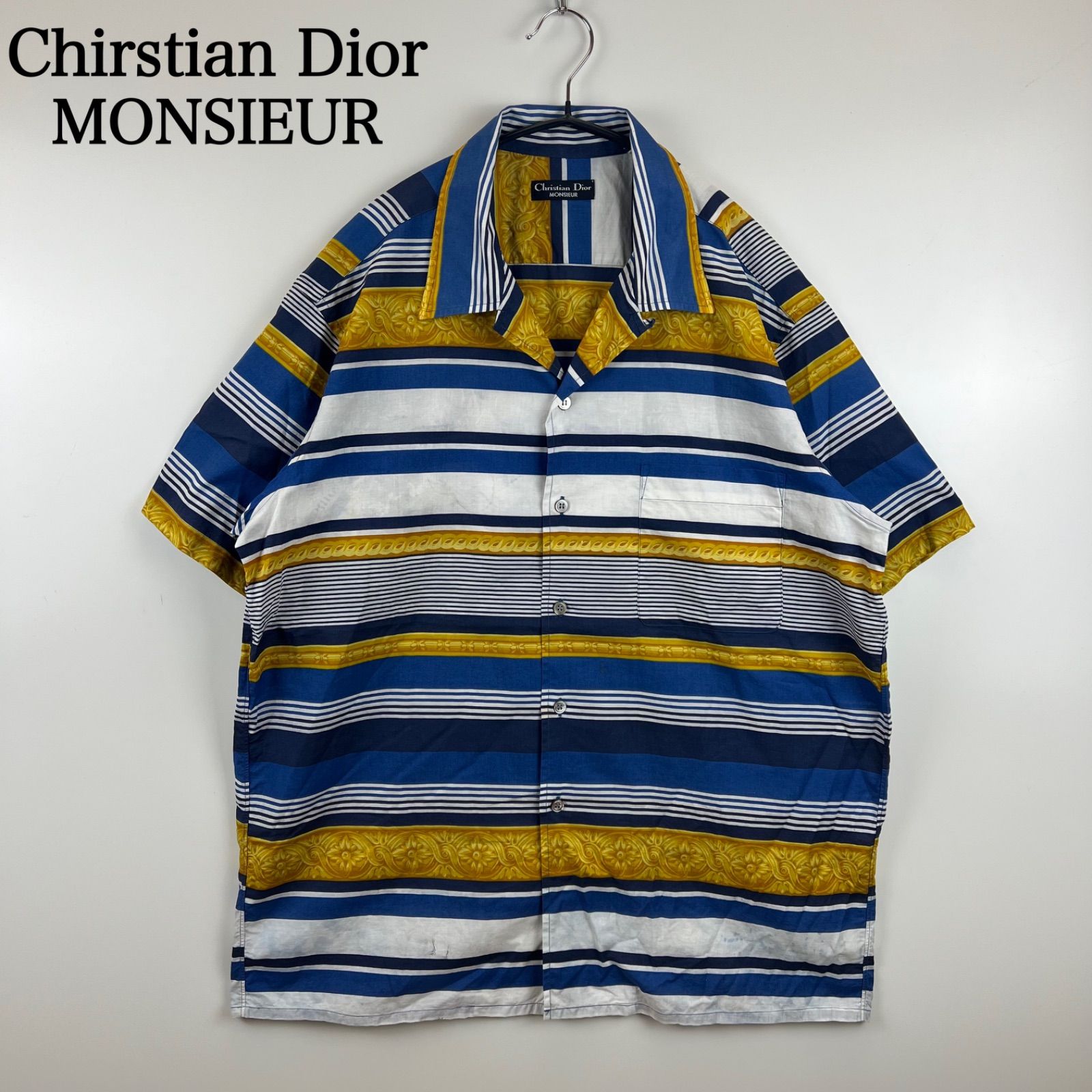 Chirstian Dior MONSIEUR 80s old stripes OC shirts L