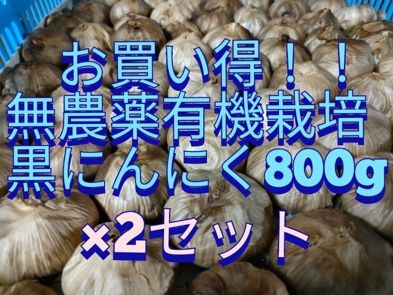 熟成黒にんにく 黒ニンニク JAS認定 無農薬 有機栽培 800ｇ×2