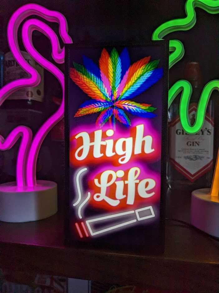 大麻 マリファナ ガンジャ オープン 看板 置物 アメリカン雑貨 ライトBOX アメリカン雑貨 大麻 ガンジャ 医療 cannabis ミニチュア サイン