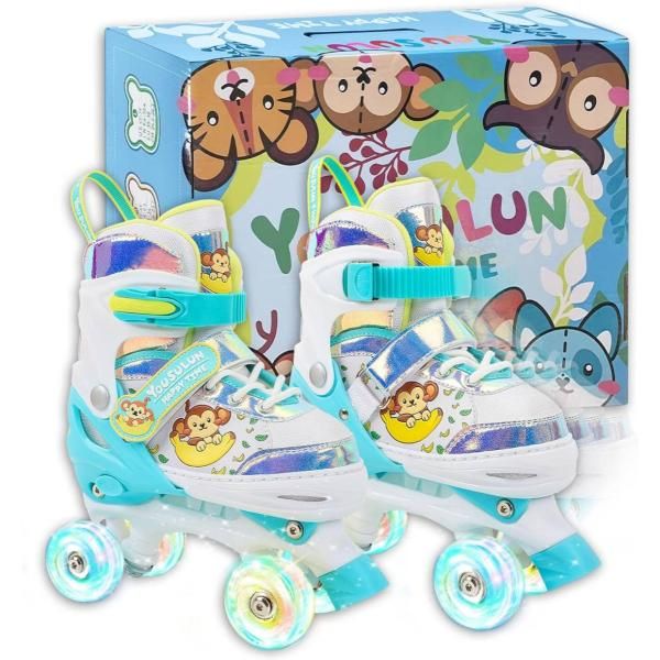  インラインスケート子供 ローラースケート子供用 調節 キッズ 発光 安全 耐久 静音 ローラースケート 向け 男女共用 児童 その他 マタニティ用品