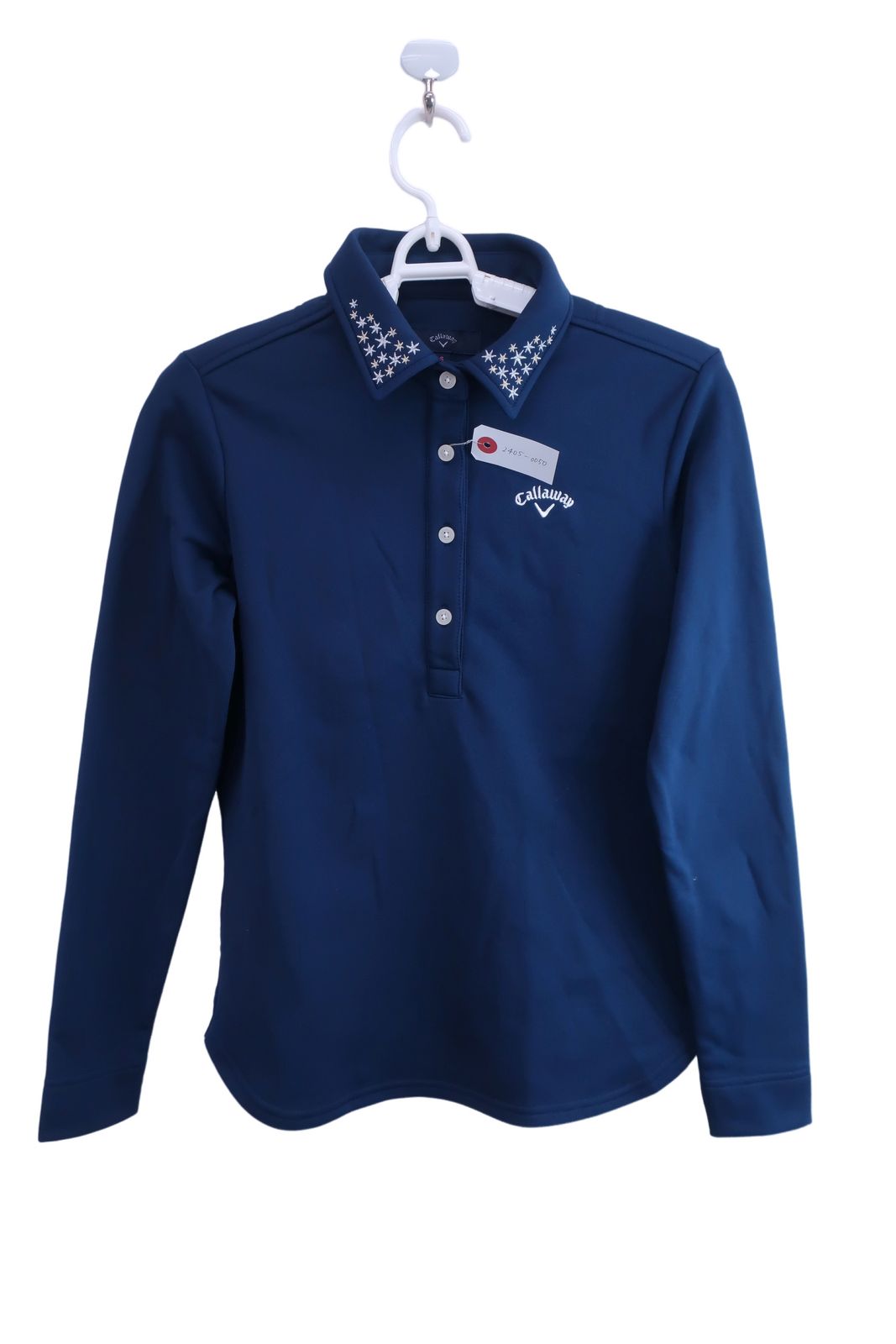 【美品】Callaway(キャロウェイ) 長袖ポロシャツ ネイビー レディース S 241-8256805 ゴルフ用品 2405-0050 中古