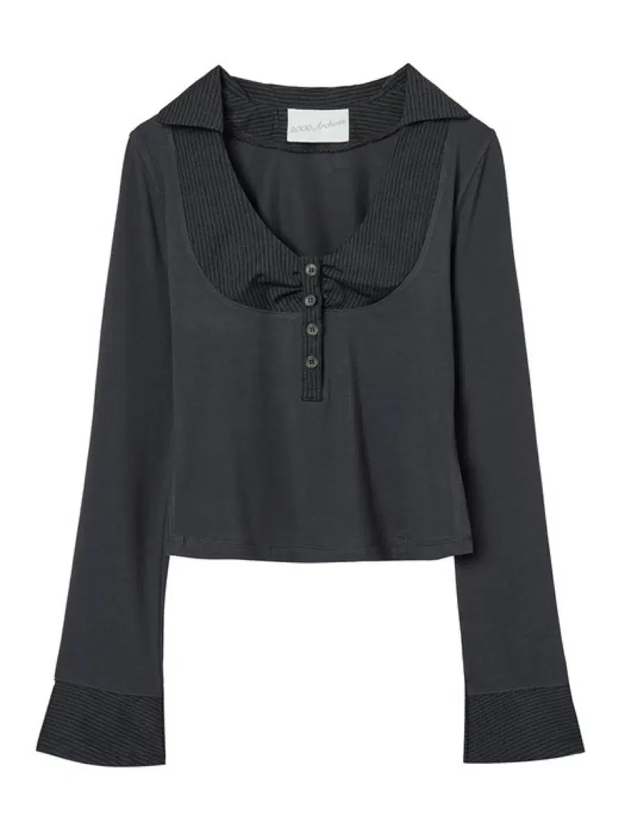 2000 アーカイブ ストライプ プレッピー トップス ＆ スカート チャコール グレー