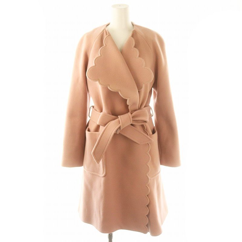 ケイトスペード スカラップトレンチコート ボウ ディテール ウール