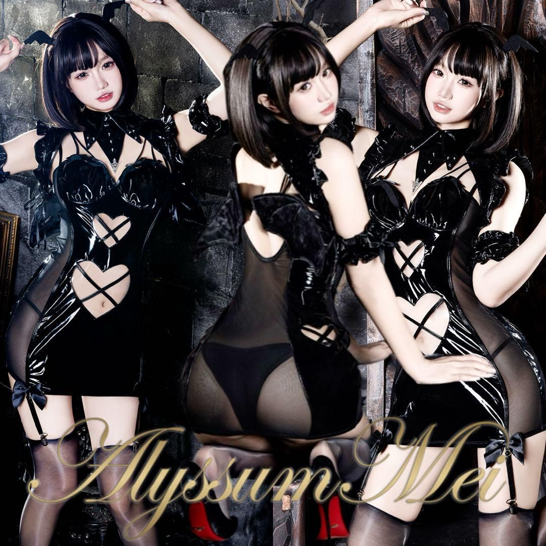 セクシーエナメル小悪魔サキュバスバニーガールコスプレ衣装ステージハロウィン大人 セクシーエナメル小悪魔バニーガールボディスーツコスプレ衣装
