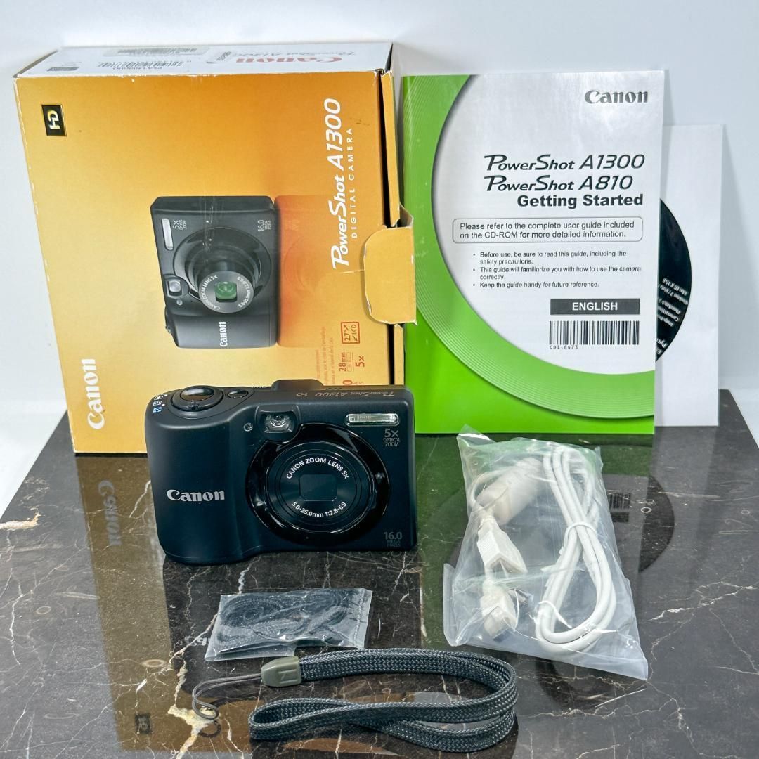 【激レア美品】Canon PowerShot A1300 ブラック　単3電池駆動 激レア美品】Canon PowerShot A1300 ブラック コンパクト