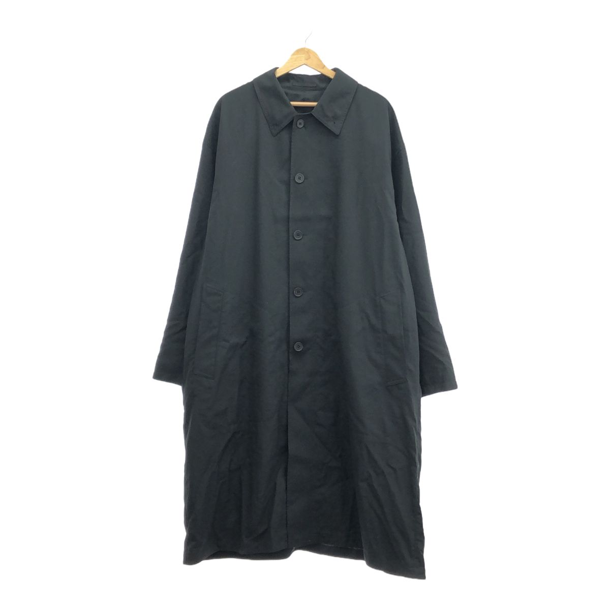 UNIQLO U ユニクロ ユー サイズXL 25SS オーバーサイズステンカラーコート 475634 ロングコート メンズ ブラック BLK 黒