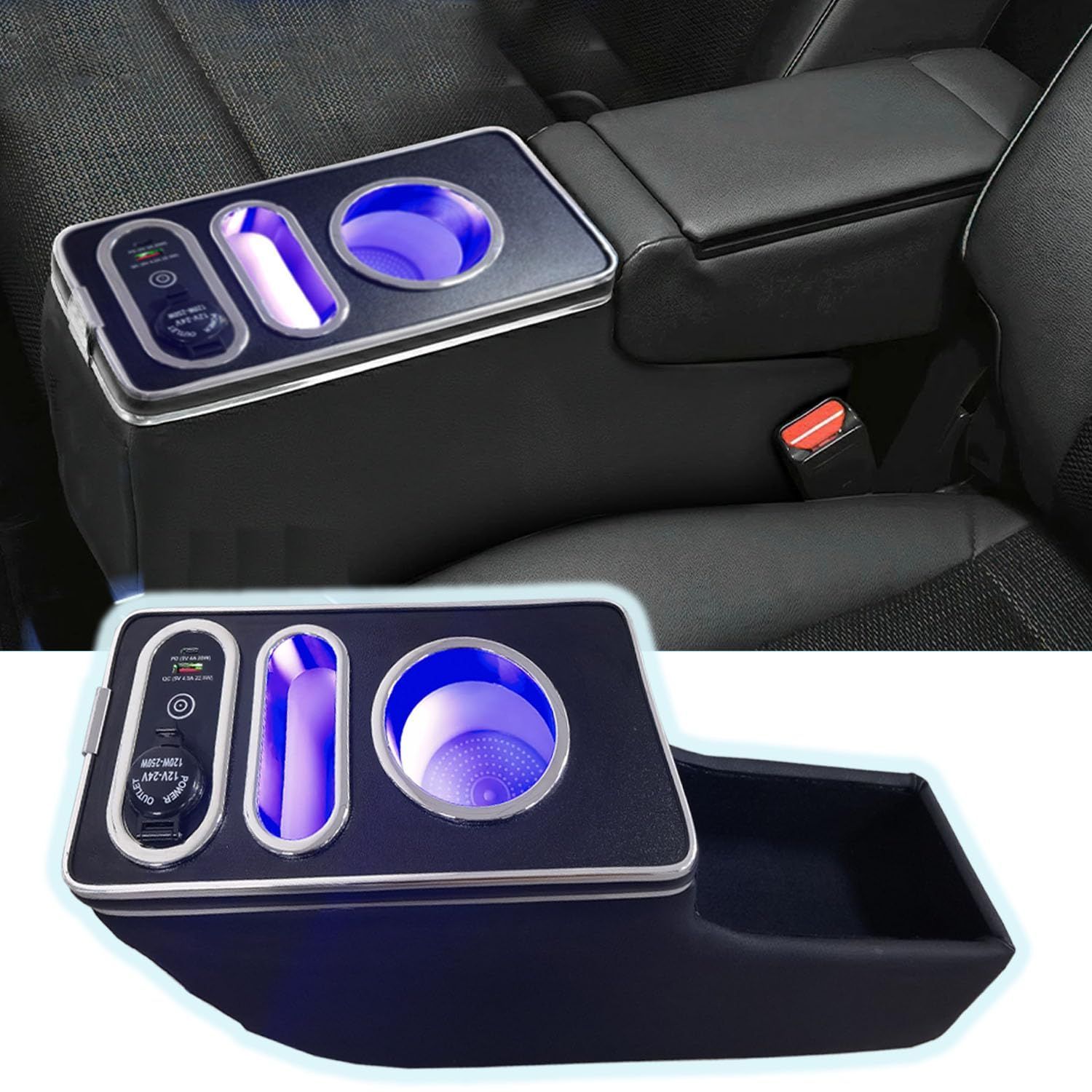 数量 スペーシアカスタム アームレストコンソール スズキに適用 USBポート付き ブルー呼吸ランプ MK94S スペーシアカスタムmk54s MK54S センターコンソールボックス Spacia Spacia コンソールボックス Custom スペ