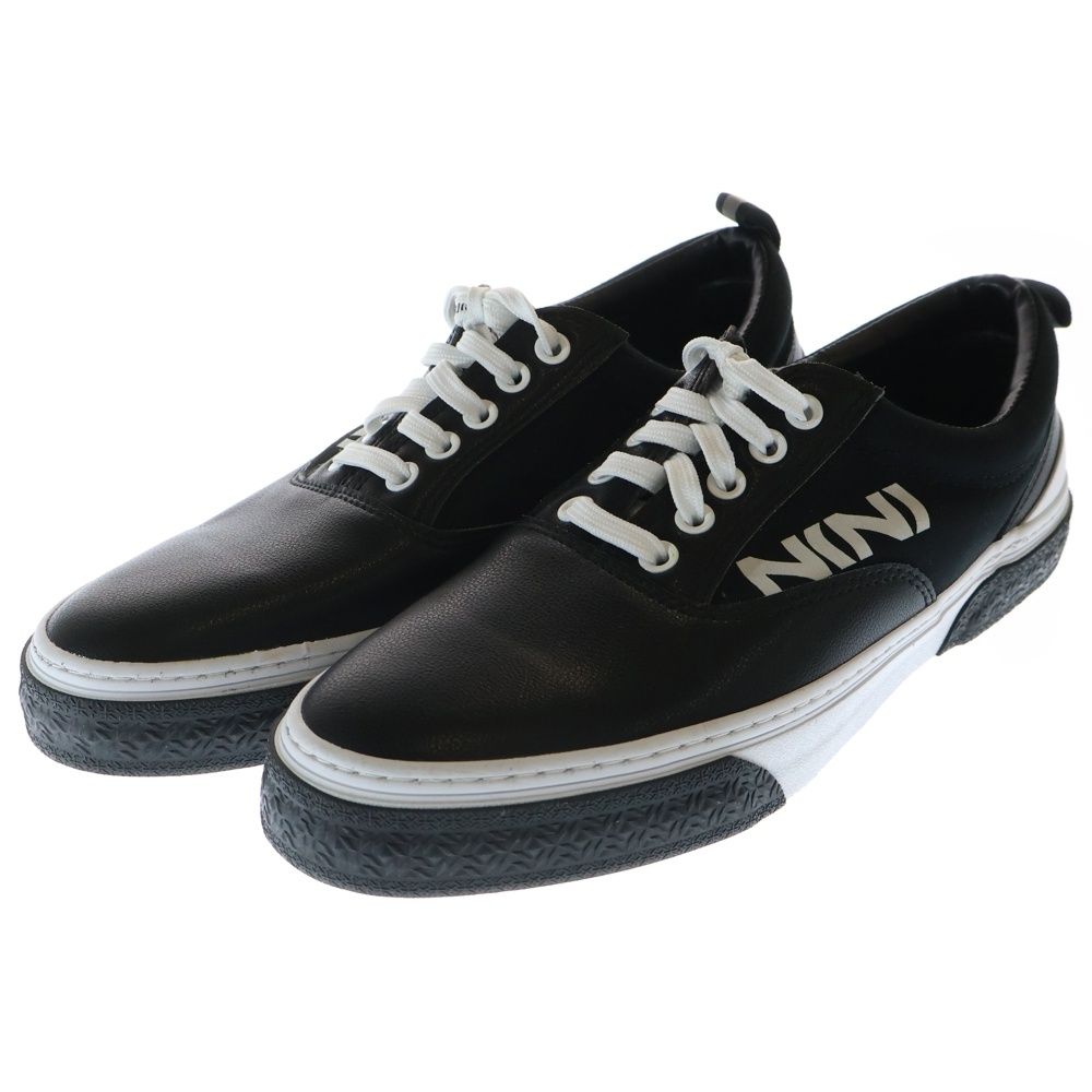 NUMBER (N)INE ナンバーナイン ×SLACK レザー ローカットシューズ ブラック US9.5/27.5cm NUMBER (N)INE (ナンバーナイン) ×SLACK レザー ローカットシューズ