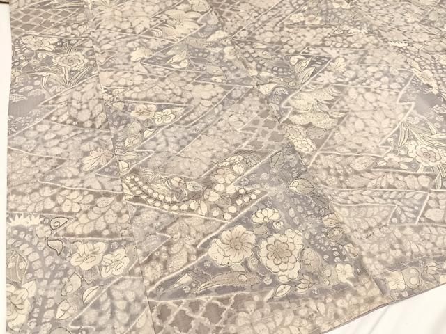 平和屋着物○上質な小紋 紬地 辻が花 正絹 逸品 未使用 AAAU0015np