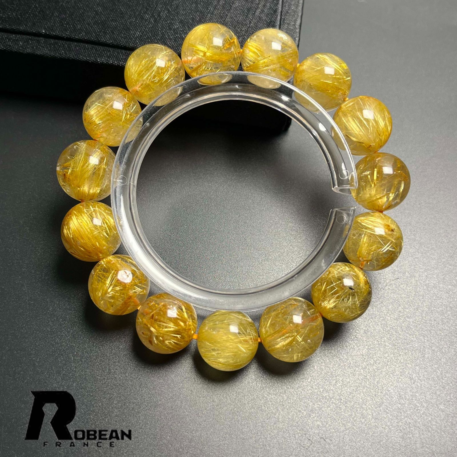 ⭐︎【極上品】天然ブラックルチルクォーツ ブレスレット 13.3mm 54g ⭐︎【極上品】天然ブラックルチルクォーツ ブレスレット 13.3mm 54g