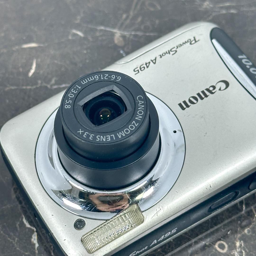 【美品】Canon PowerShot A495 シルバー 単3電池駆動 Canon キヤノン PowerShot パワーショット A495 単三電池駆動 Canon
