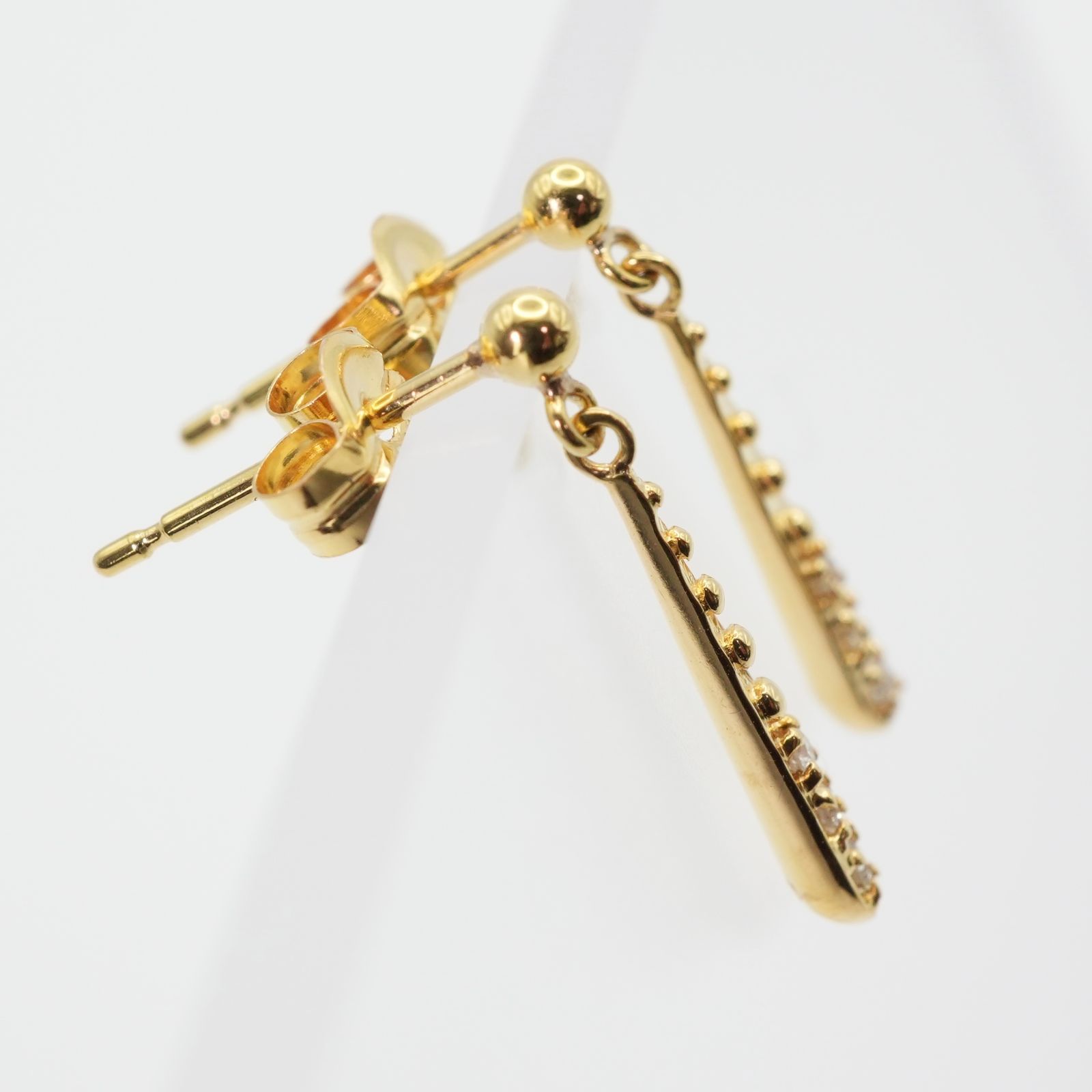 美品 ヴァンドーム青山 K18 ダイヤモンド ピアス ドロップ/24