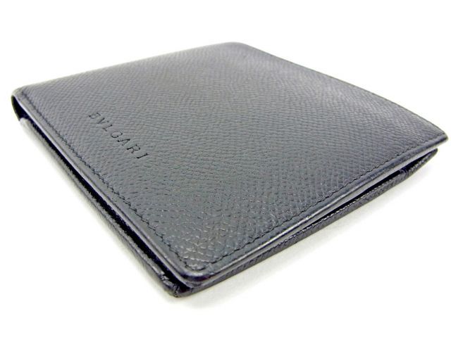 ブルガリ 二つ折り 財布 財布 ブラック レザー BVLGARI 二つ折りサイフ