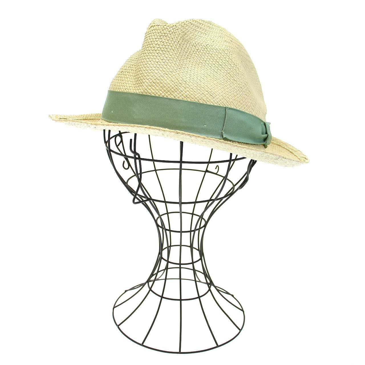 Borsalino　ストローハット　ヘンプ素材　ベージュ系　約57cm Borsalino - 【ボルサリーノ】ストローハット(レディースM)の