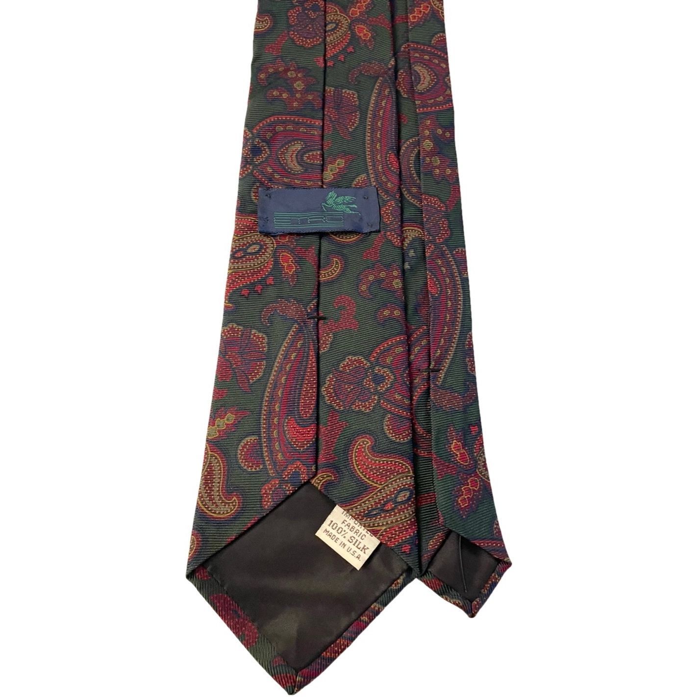 MADE IN USA製 VINTAGE ETRO ペイズリー柄シルクネクタイ グリーン