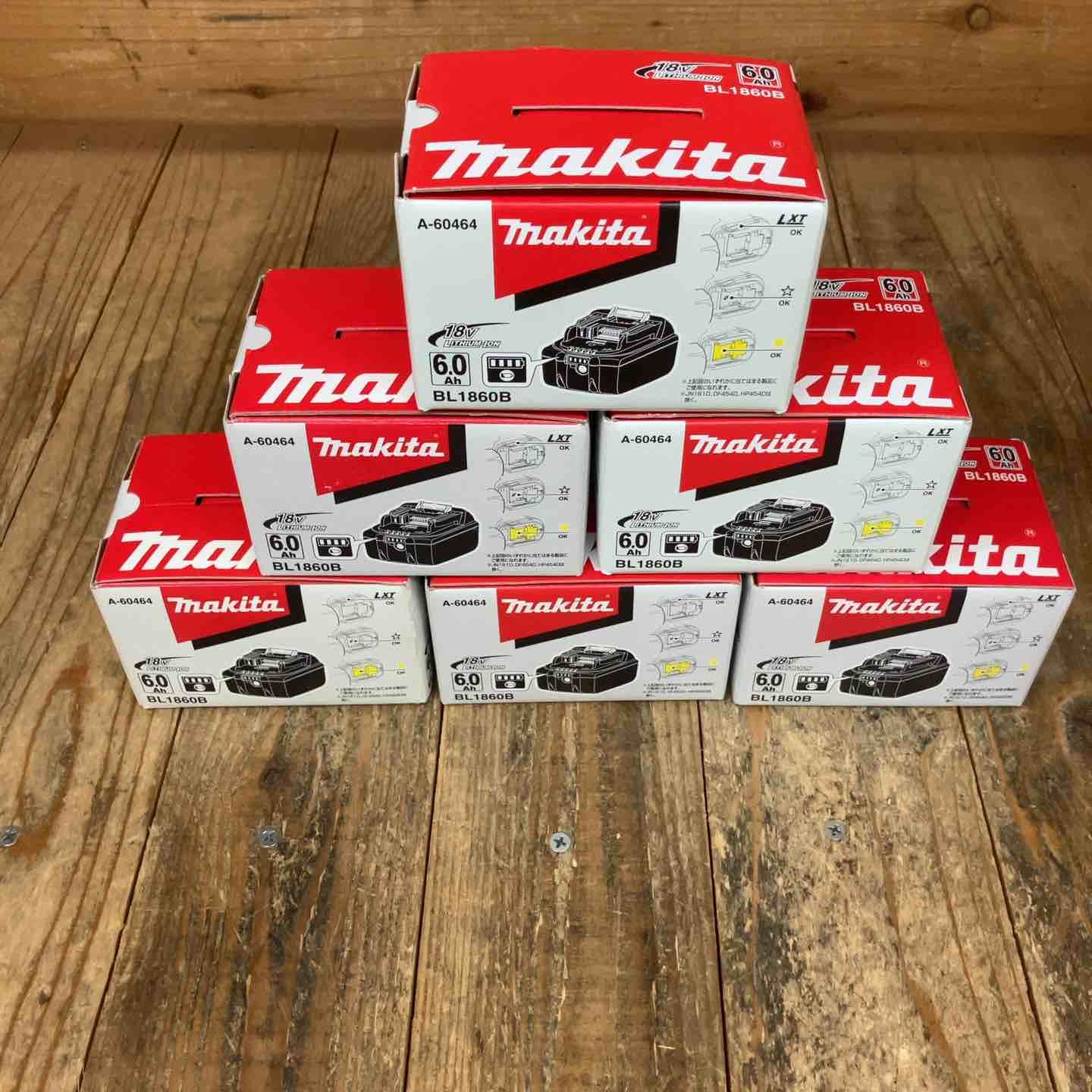 純正品 マキタ makita リチウムイオンバッテリー 18V|6.0Ah BL1860B 6個セット まとめ売り 所沢店