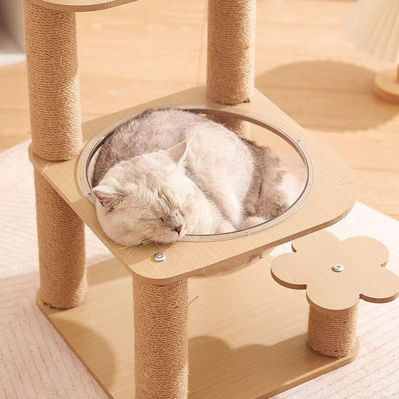 キャットタワー 据え置き 135cm 木製 爪研ぎ 隠れ家 ストレス解消 新品 Amazon | kaitou キャット タワー 木製 据え置き 爪とぎ 展望台