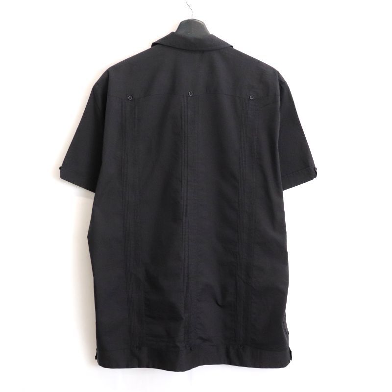 00s THE HAVANERA COキューバ 半袖シャツ 黒 ブラック M L相当】Havanera キューバシャツ 半袖 オープンカラー 開襟