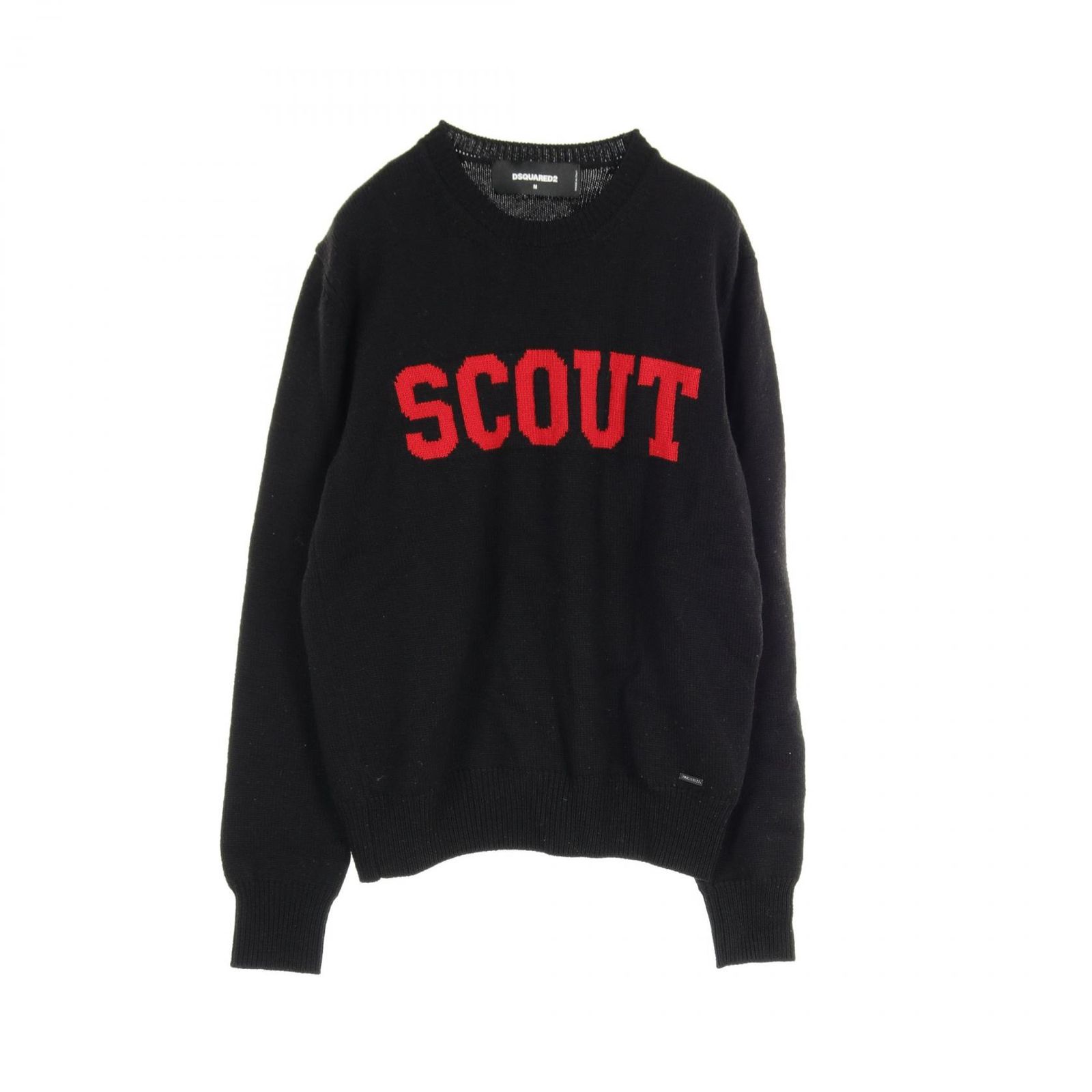 ディースクエアード DSQUARED2 ニット SCOUT ウール SCOUT セーター ニット ウール ブラック レッド メンズ Used B