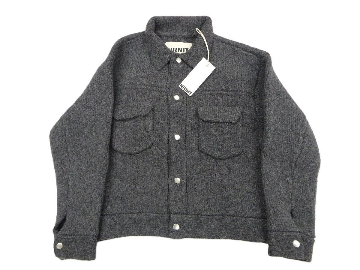 【NKNIT】 KNIT blouson　グレー サイズ② 完売【未使用タグ付】24FW NKNIT KNIT blouson GRAY グレー