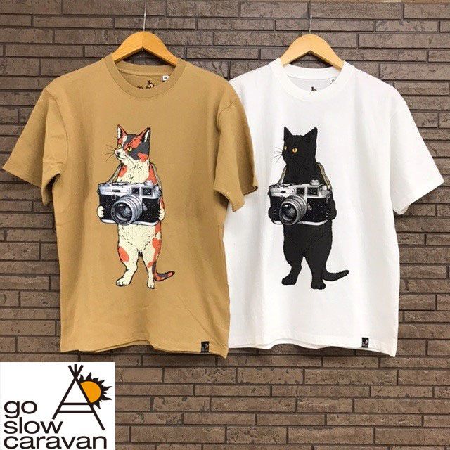 go slow caravanカメラ 猫 半袖 Tシャツ② ゴースローキャラバン メルカリ