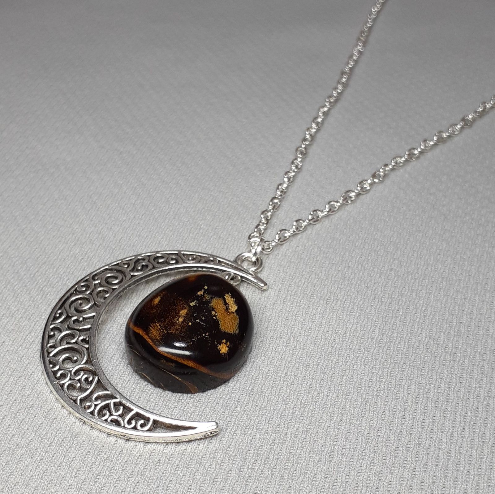 アクセサリー HK 442.黒珊瑚(ブラックコーラル)のネックレス 1点もの】超透明