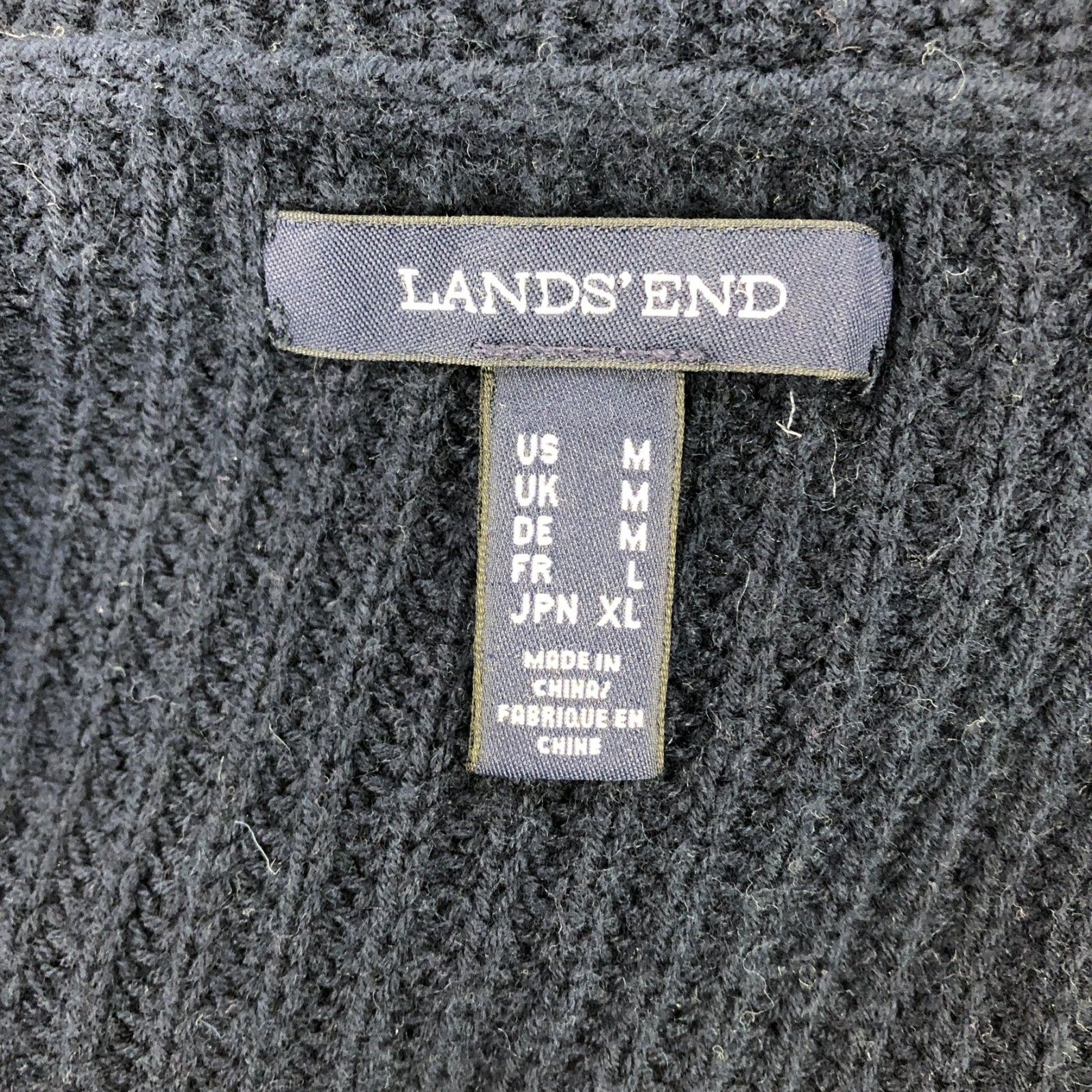 LANDS' END】ランズエンド 紺 XL カーディガン ジャケット 無地
