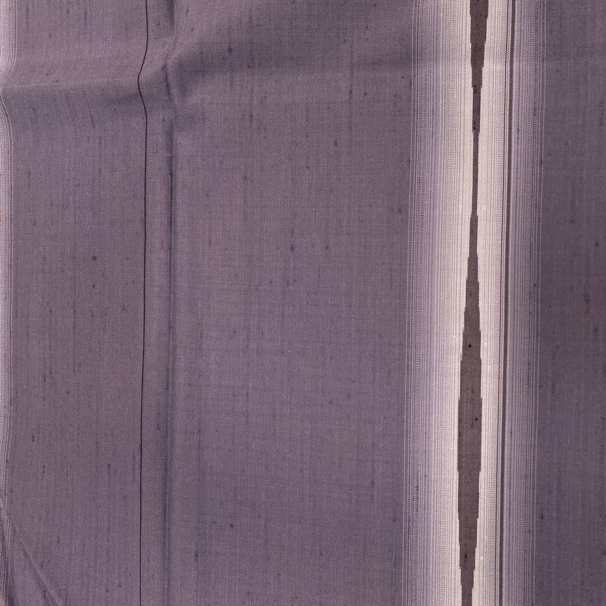 在庫一掃】 紬 身丈154.5cm 裄丈62cm S 袷 縦縞 縦ぼかし 紫 正絹 美品  