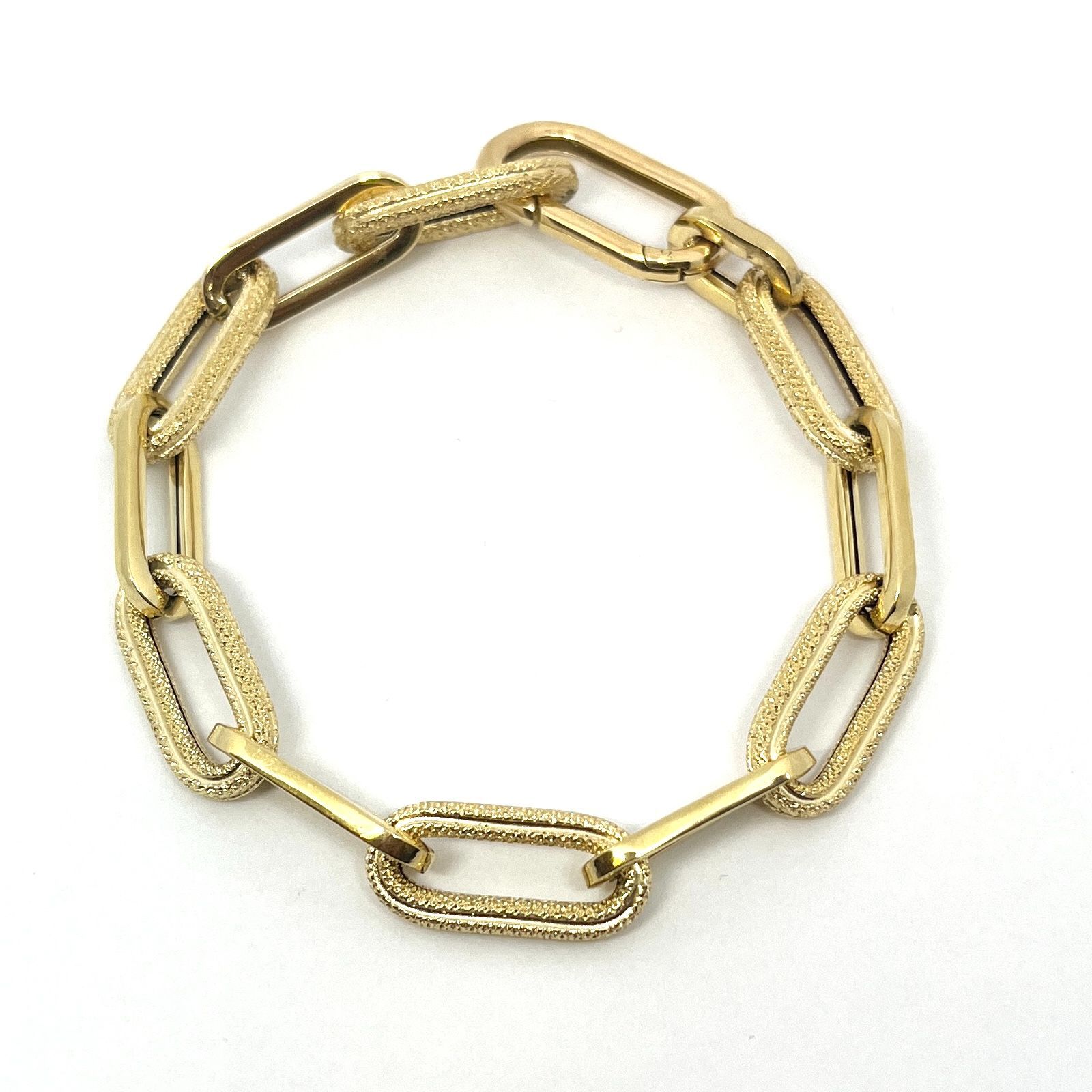 新品】 K18 18金 イタリア製 甲高 ブレスレット 