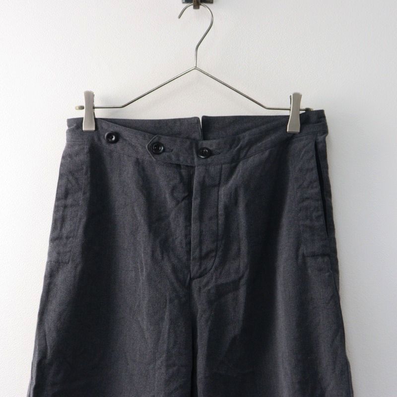 美品 MHL コットンウール ワイドパンツ 3 ネイビー