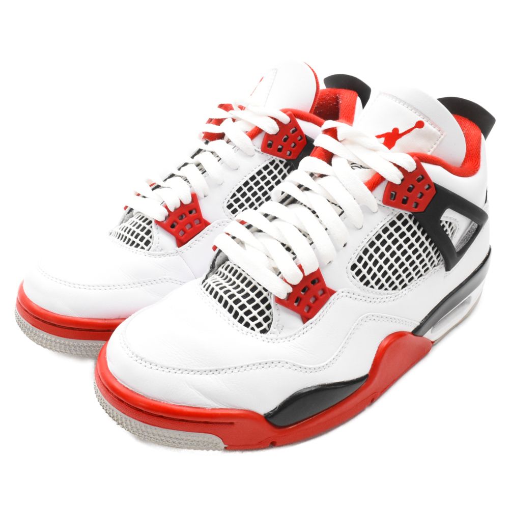 NIKE (ナイキ) AIR JORDAN 4 RETRO FIRE RED エアジョーダン4 ファイアーレッド ハイカットスニーカー ホワイト/レッド  US8/26cm DC7770-160 - メルカリ