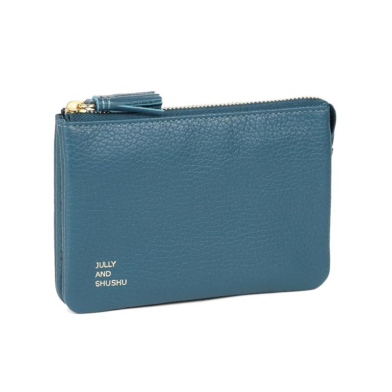 新着商品 JULLY AND SHUSHU ミニ財布 ICカードポケット付き レディース 本革 ミニウォレット コンパクト ギフト ブルーグリーン