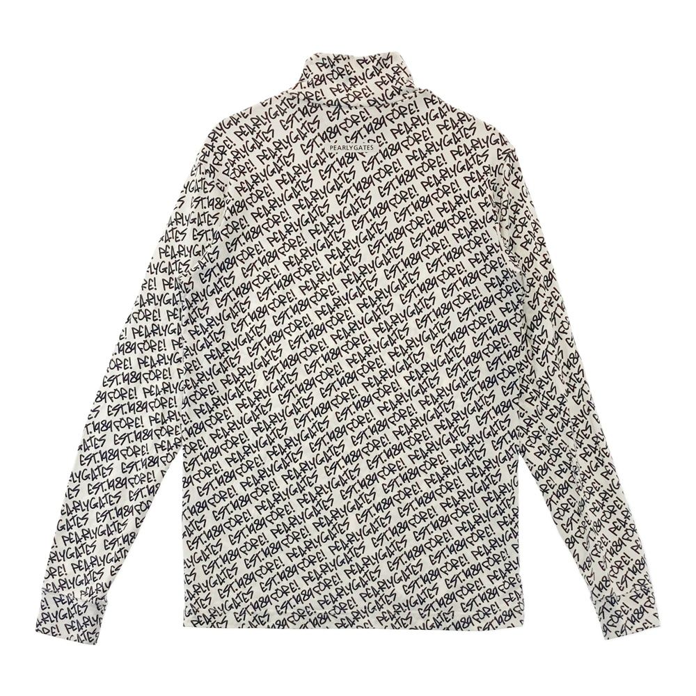 パーリーゲイツ ゴルフウェア 長袖ネックモックシャツ ブラック ロゴ