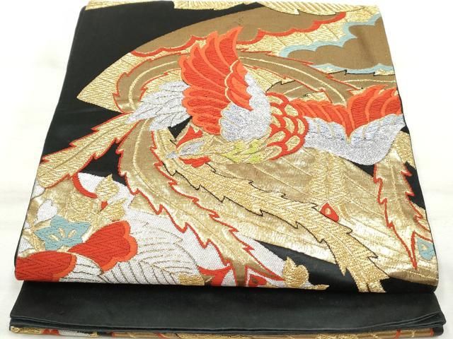 ますいわ屋　振り袖　セット　黒地　古典柄　金彩　唐織袋帯　豪華　137 ますいわ屋 振り袖 セット 黒地 古典柄 金彩 唐織袋帯 豪華 137