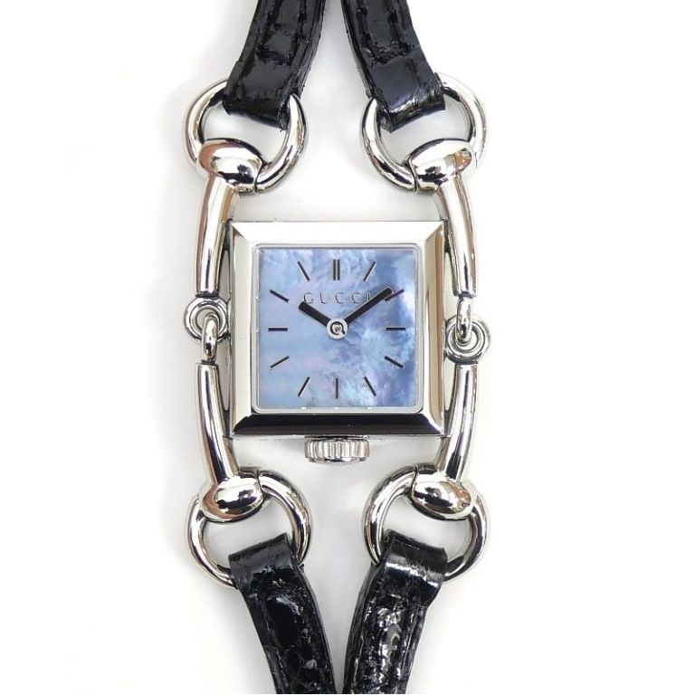 GUCCI レディース腕時計 シニョーリア 黒革ベルト 116.5 シェル盤 グッチ GUCCI レディースウォッチ 腕時計 クオーツ シニョーリア 黒革