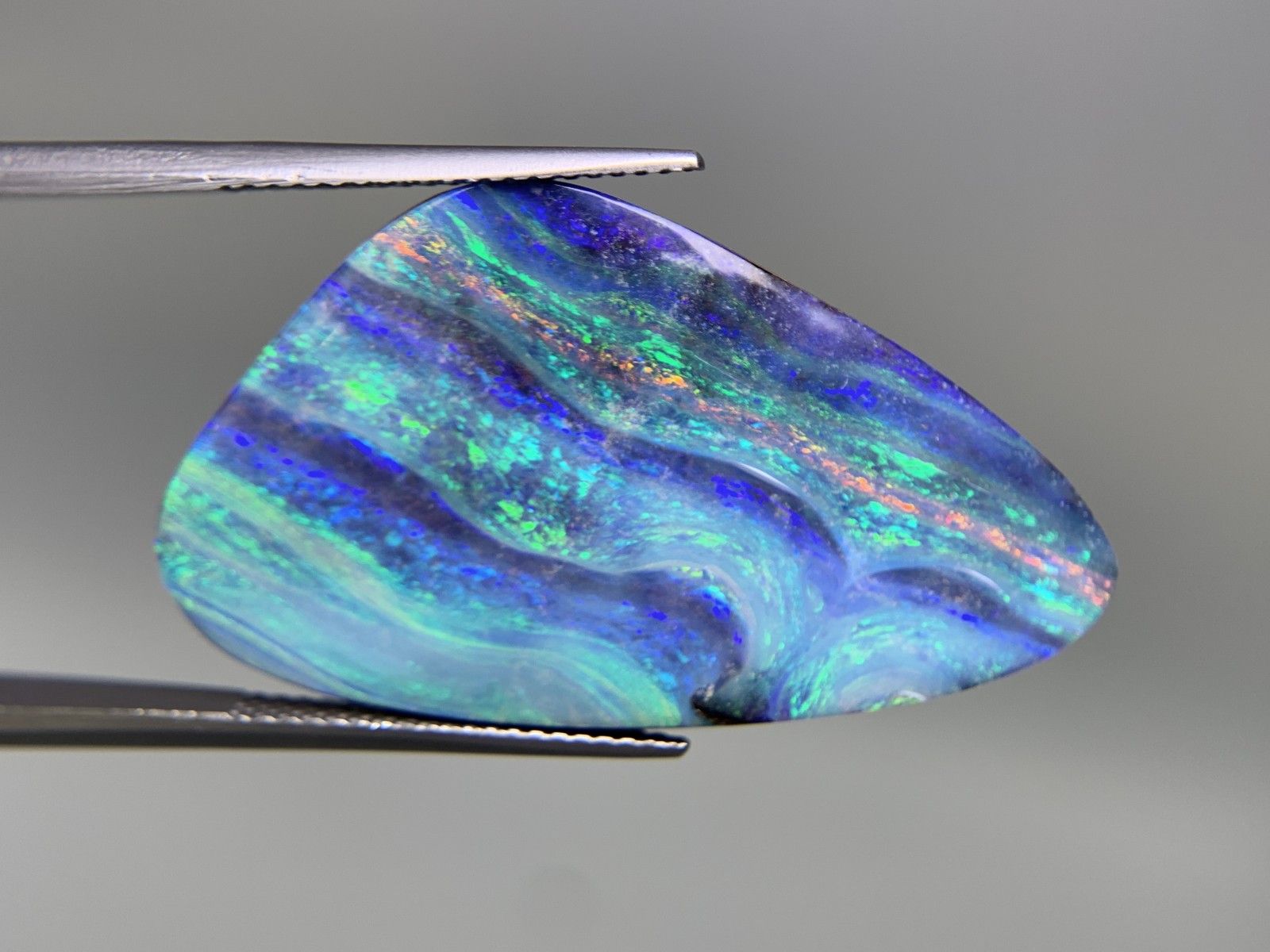 ボルダーオパール 19.351ct 宝石ソーティング付き 35.1㎜×20.4
