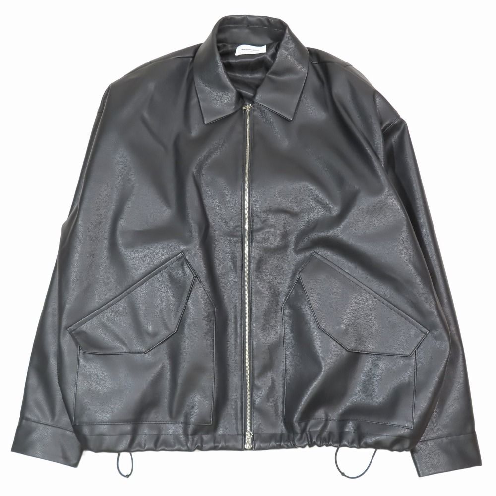 24AW MAGIC STICK マジックスティック Synthetic Leather Type CWU-36P レザージャケット カバーオール ブルゾン L ブラック メンズ 古着