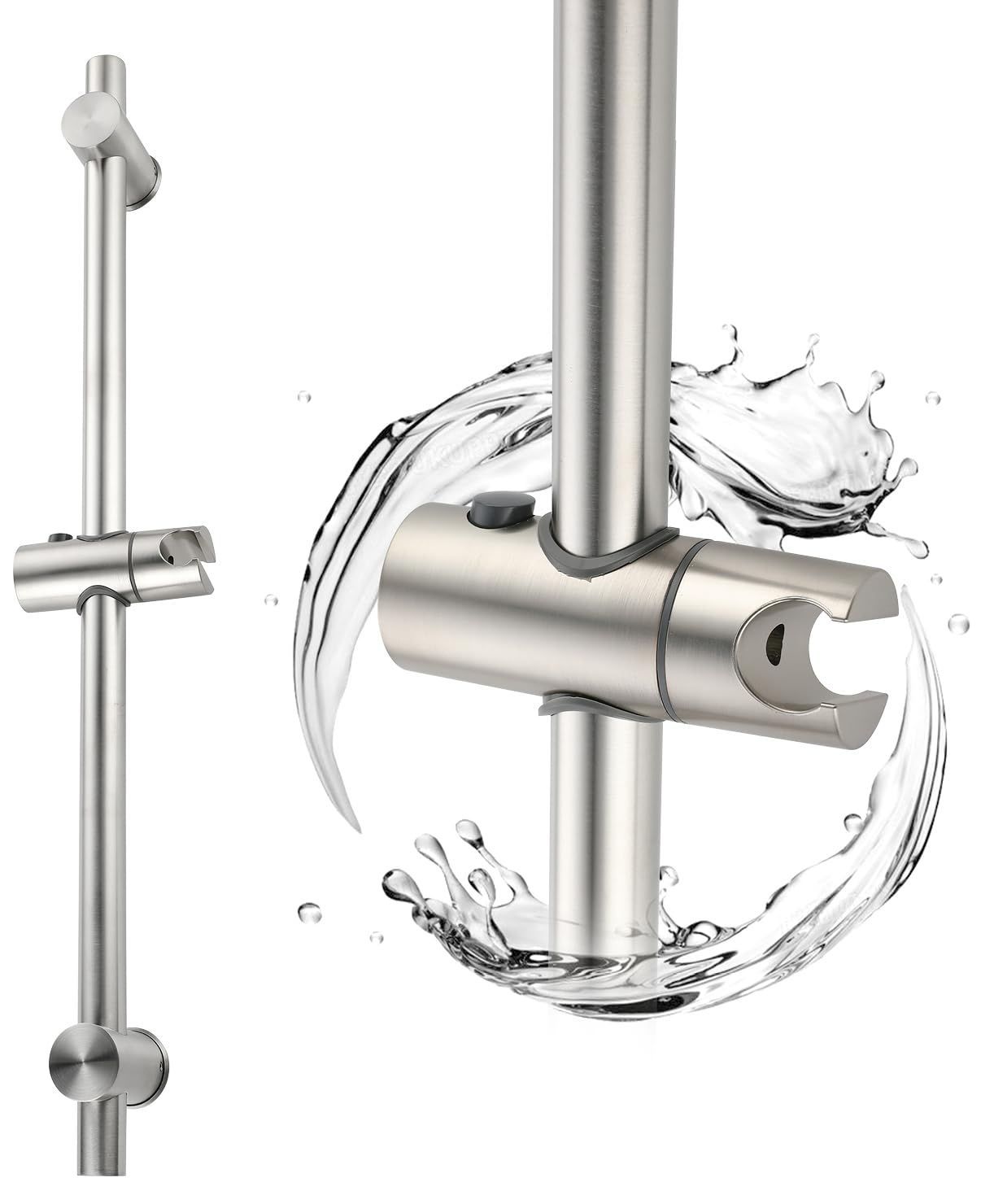 新品 MEOMER シャワースライダー SUS 304 ステンレス鋼 調節可能なハンドシャワー 壁掛けシャワーブラケット 直径 25mm、つや消しニッケル