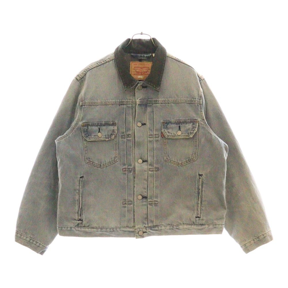 STUSSY ステューシー ×LEVI S EMBROSSED TRUCKER JACKET ×リーバイス バックロゴ デニムジャケット インディゴ