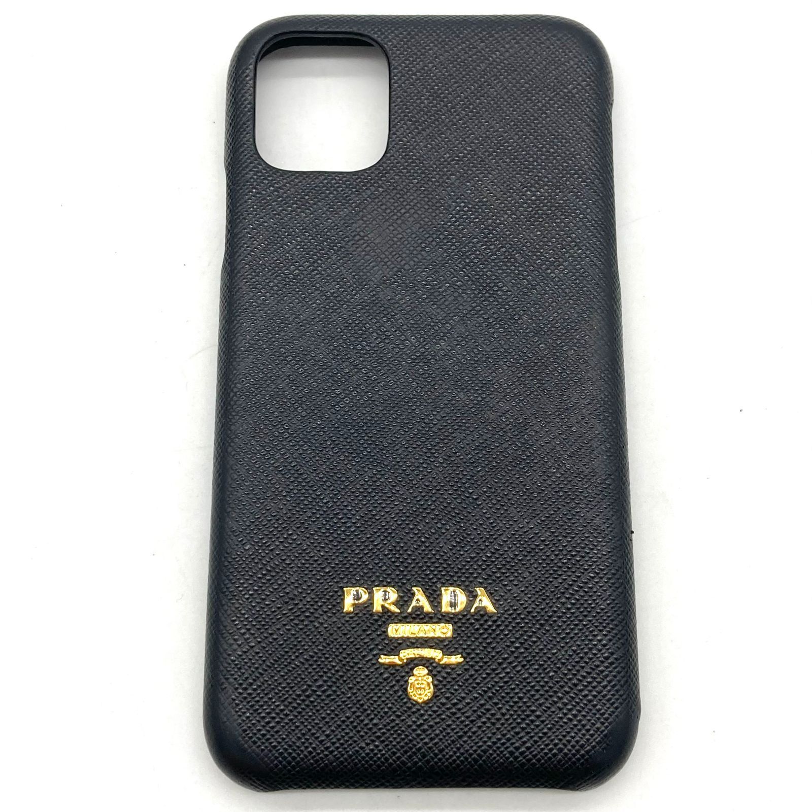 ▽PRADA/プラダ iPhone11ケース サフィアーノ 1ZH114 付属品あり NERO