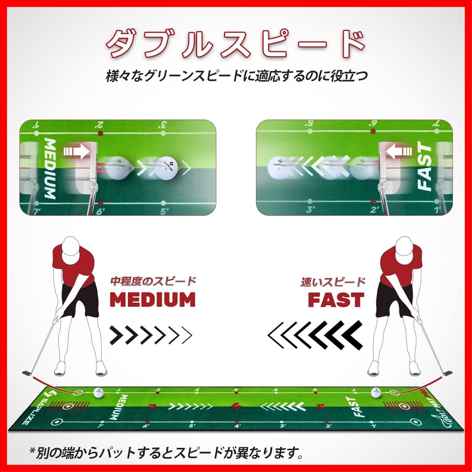 即日対応Saplize セープライズゴルフパター練習用マット ダブル