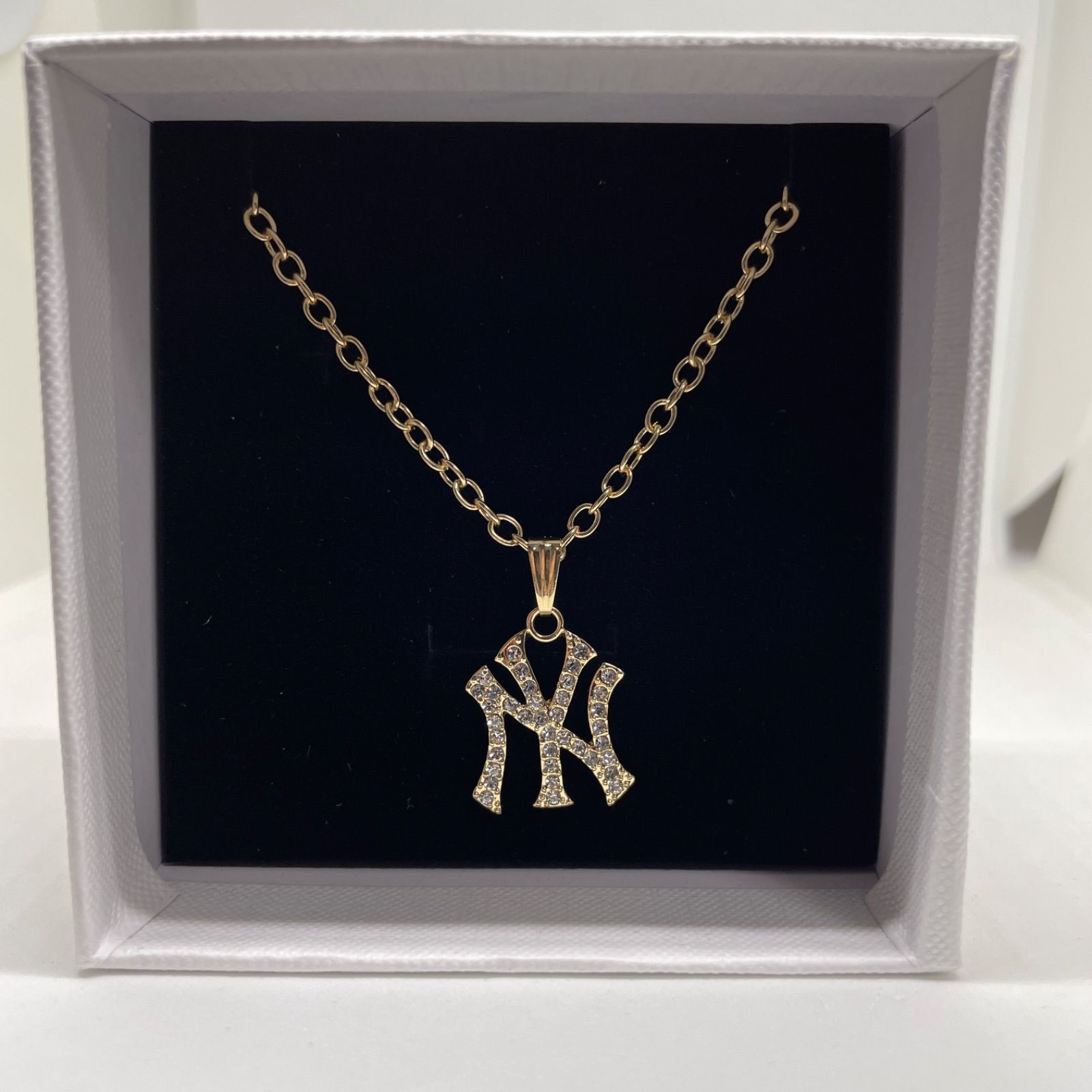 新品】MLB ニューヨークヤンキース ジルコニア ネックレス ゴールド 
