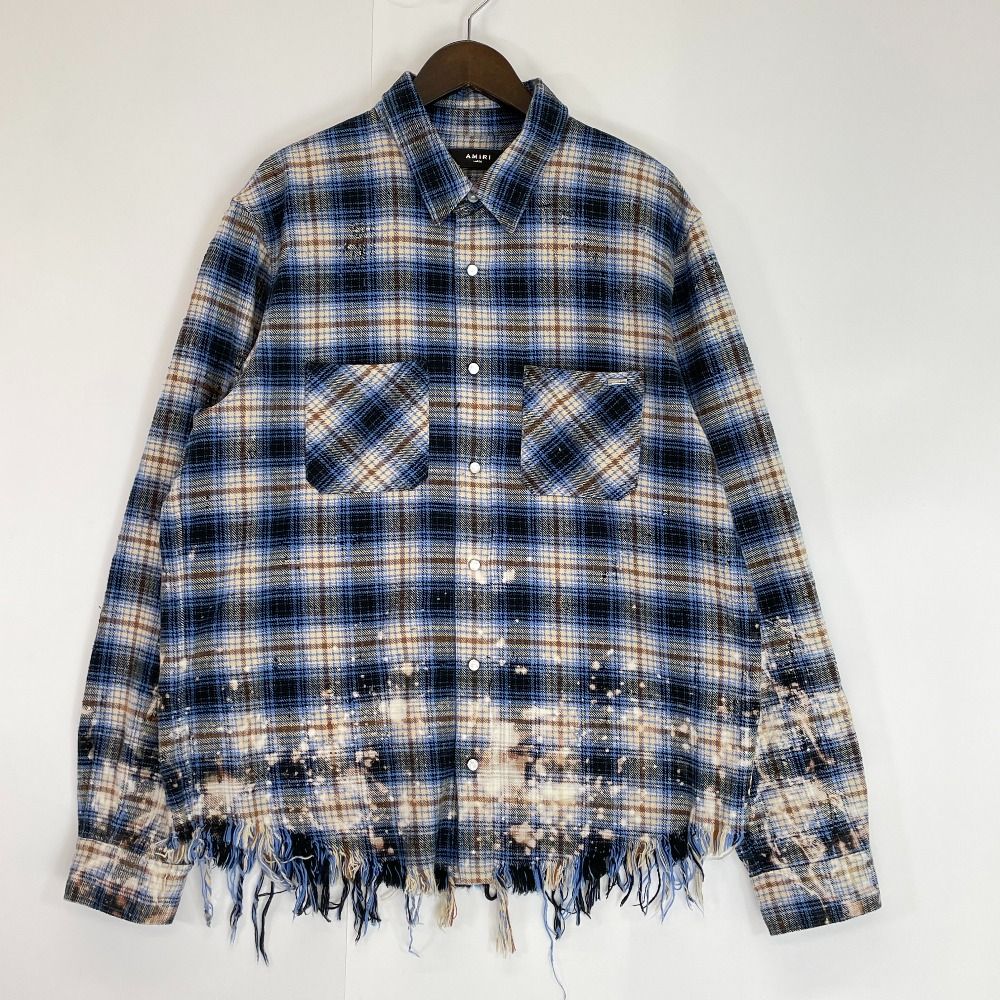 アミリAMIRI■22AW APPLIQUE FLANNELチェックシャツ