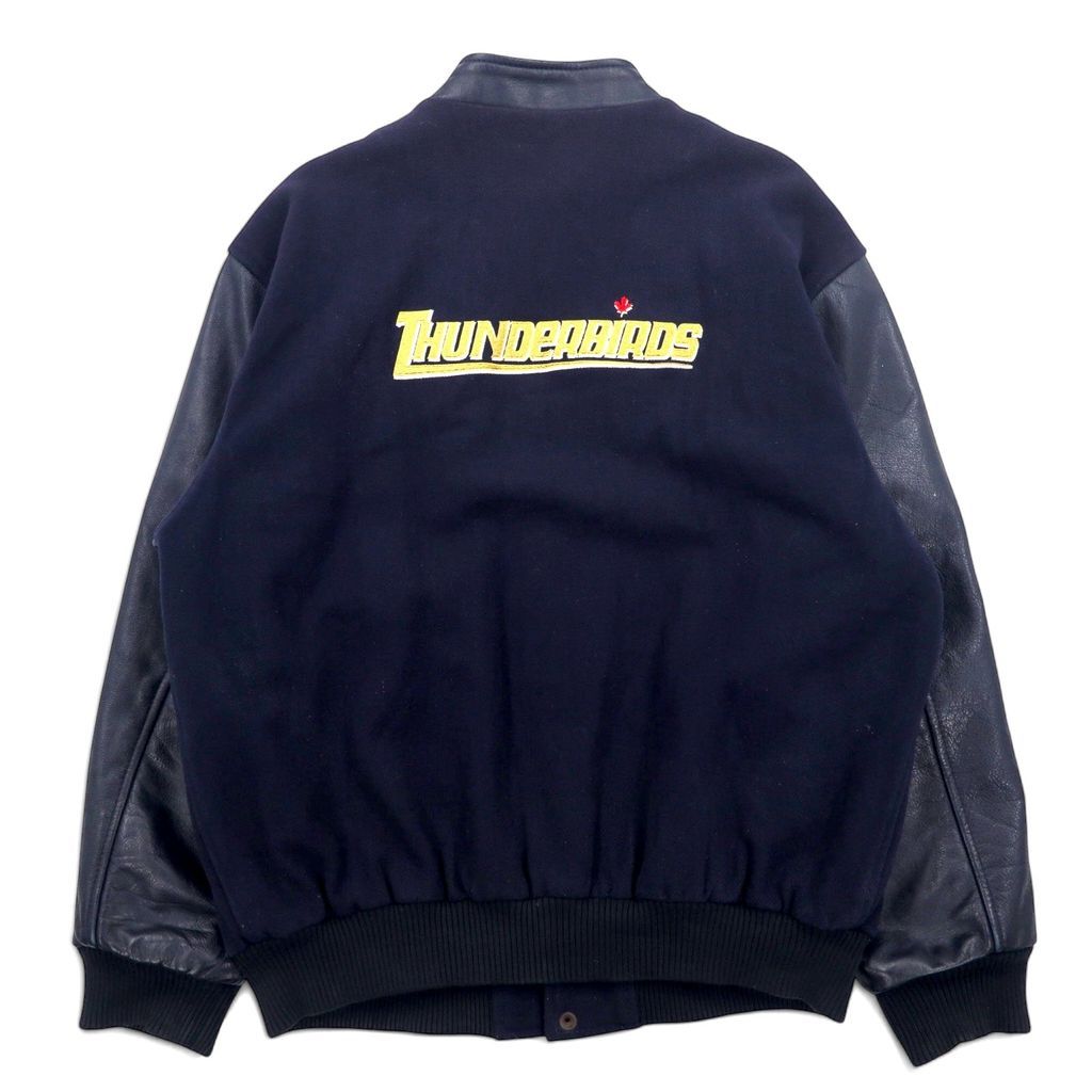 カナダ製 90年代 CANADA SPORTSWEAR 袖レザー スタジャン XL