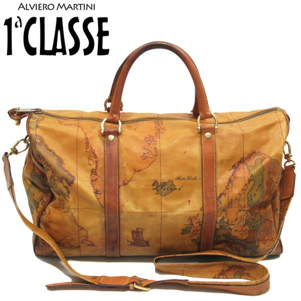 大容量　プリマクラッセ　2way ボストンバッグ　PVC 地図柄 高級◎ 大容量】プリマクラッセ ボストンバッグ 2way 地図柄 肩掛け