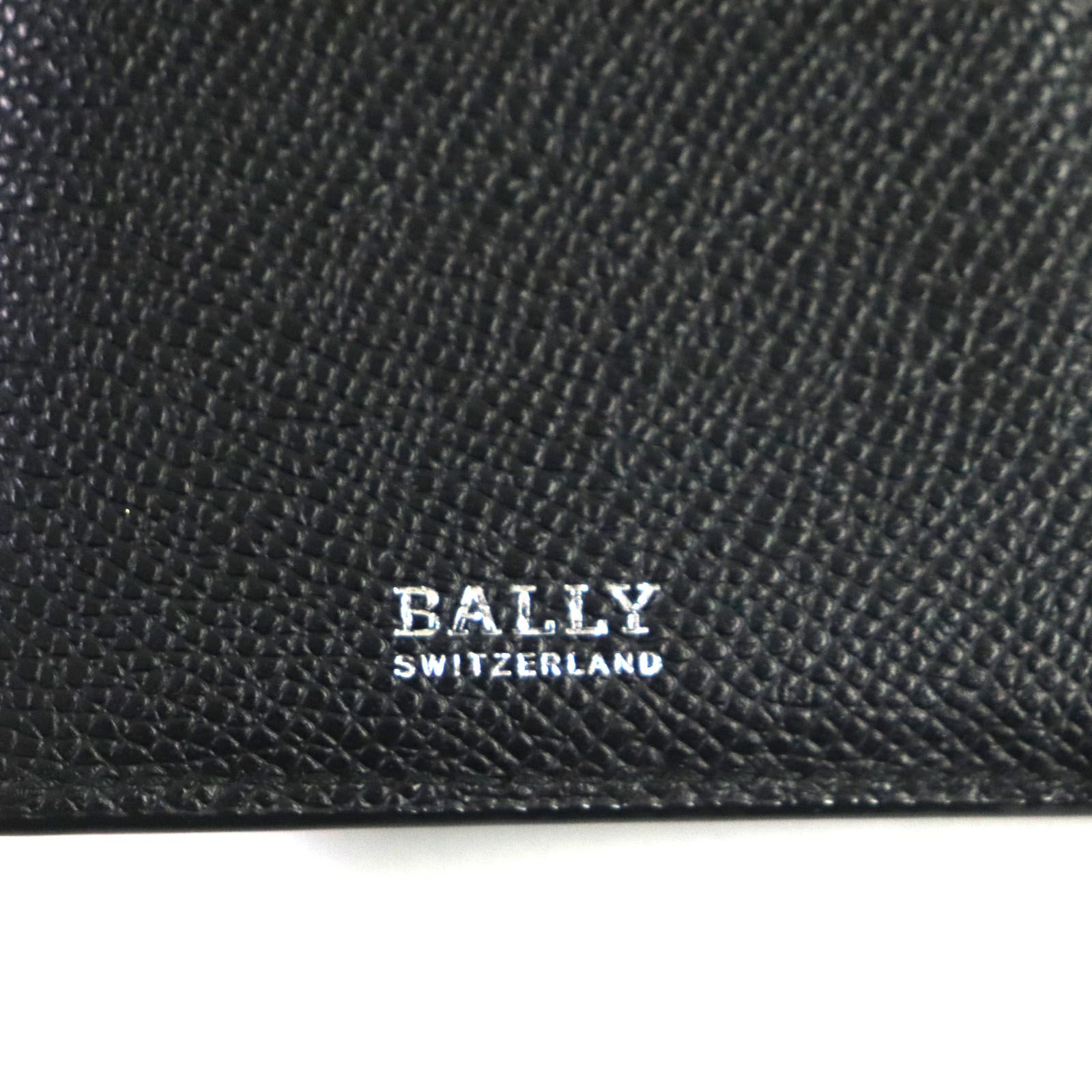 極美品▼BALLY バリー 6218067 TALIRO.LT10 レザー ロゴ金具付き ストライプ ロングウォレット 2つ折り  長財布 ブラック 箱付き メンズ