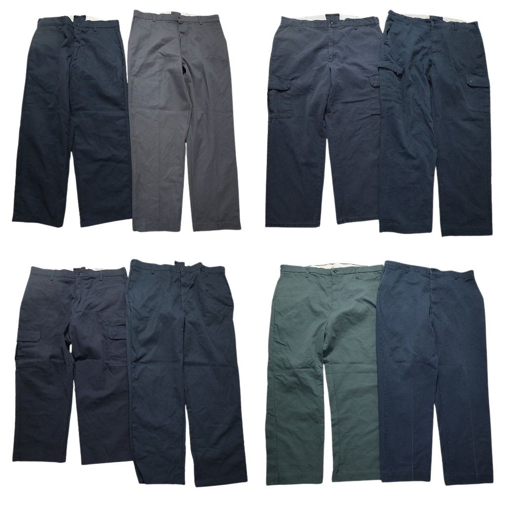 古着卸 REDKAP ワーク パンツ 8枚セット メンズ 34 38 40 42 カーゴ センタークリース ネイビー グレー 古着 NB9835